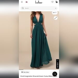 Lulus Vivid Imagination Gown: Emerald Green